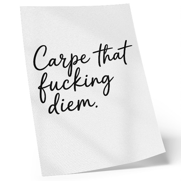 Poster Schwarze Schrift auf weißem Hintergrund mit einem Motivationsslogan