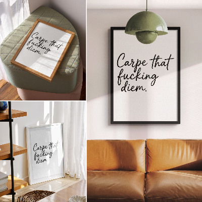 Poster Schwarze Schrift auf weißem Hintergrund mit einem Motivationsslogan
