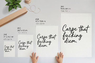 Poster Schwarze Schrift auf weißem Hintergrund mit einem Motivationsslogan