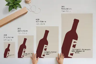 Leinwand-Kunstdruck mit minimalistischen Grafiken in Burgundertönen