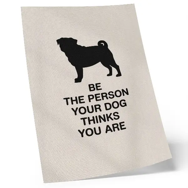 Wandposter mit dem Motiv Motivation und der Hund