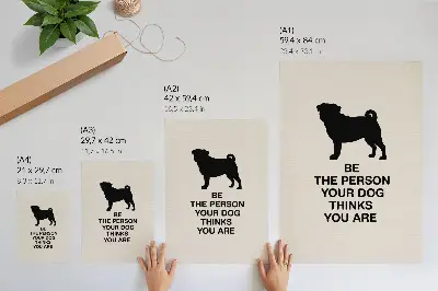 Wandposter mit dem Motiv Motivation und der Hund