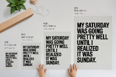 Poster Kontrastreiche Typografie, humorvolle Botschaft