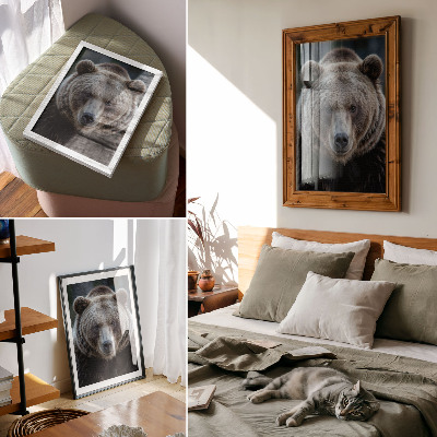 Kunstdruck leinwand Realistisches Porträt eines Bären, ruhig und stark