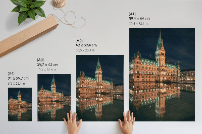 Poster Klassische Architektur reflektierte das Abendlicht