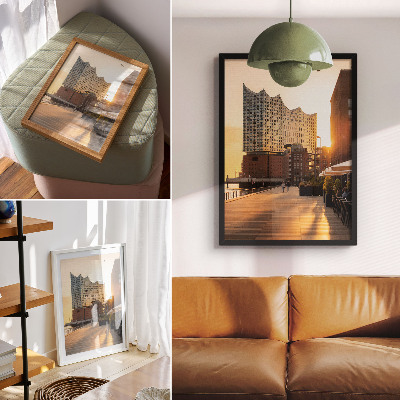 Wandposter Eleganz im urbanen Sonnenuntergangsbild.