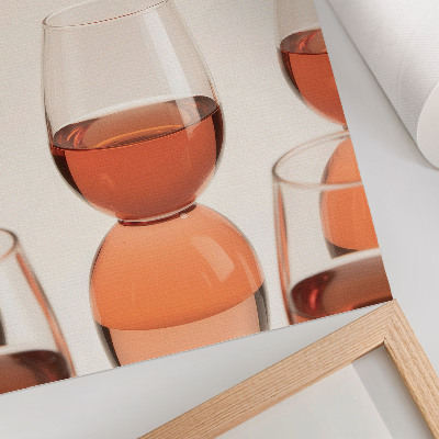 Poster Gläser mit rosa Flüssigkeit auf hellem Hintergrund