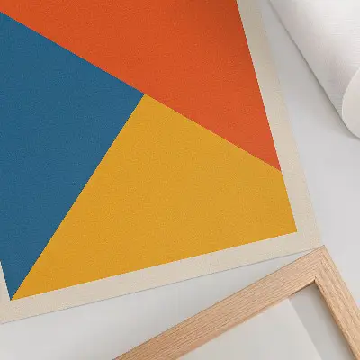Leinwand-Kunstdruck mit geometrischen Formen und intensiven Farben für eine moderne Atmosphäre