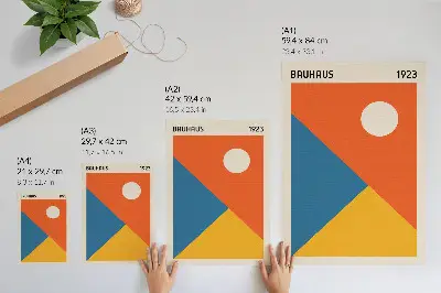 Leinwand-Kunstdruck mit geometrischen Formen und intensiven Farben für eine moderne Atmosphäre