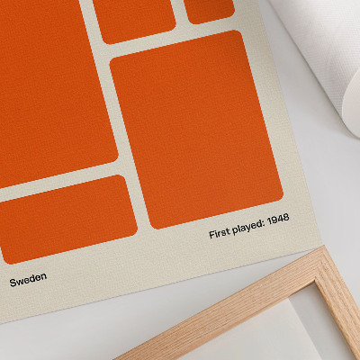 Poster Orangefarbene Rechtecke auf cremefarbenem Hintergrund