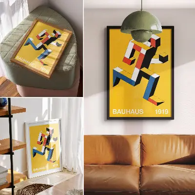 Leinwand Kunstdruck ausdrucksstarkes geometrisches Muster in modernen Farben