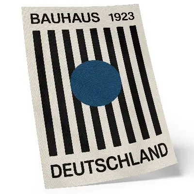Wandposter mit schwarzen Linien auf beigem Hintergrund im modernen Stil in Marineblau