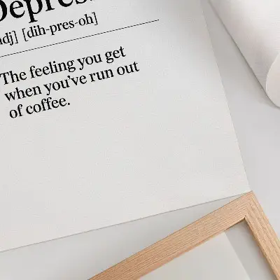 Kunstdruck auf Leinwand mit der Definition von Depression