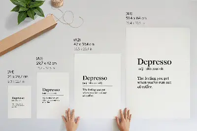 Kunstdruck auf Leinwand mit der Definition von Depression