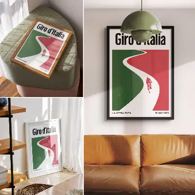 Wandposter mit kontrastreichen Farben im dynamischen minimalistischen Stil