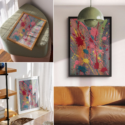 Kunstdruck leinwand Flecken in den Farben Gelb, Rosa und Türkis