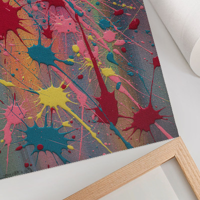 Kunstdruck leinwand Flecken in den Farben Gelb, Rosa und Türkis