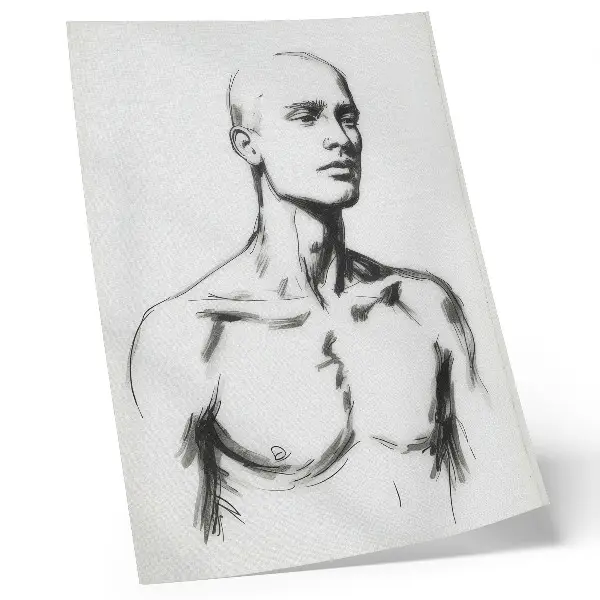 Poster schwarz-weiße Zeichnung einer Männerfigur