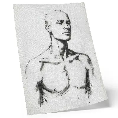 Poster schwarz-weiße Zeichnung einer Männerfigur