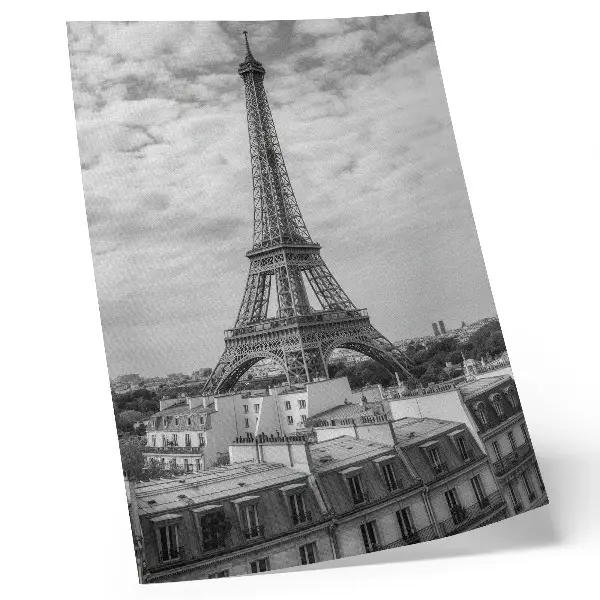 Wandposter eleganter Eiffelturm in moderner grauer Perspektive