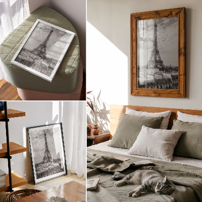Wandposter Eleganter Eiffelturm, grau, moderne Perspektive