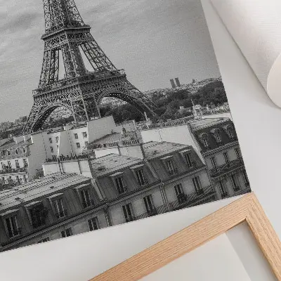 Wandposter eleganter Eiffelturm in moderner grauer Perspektive