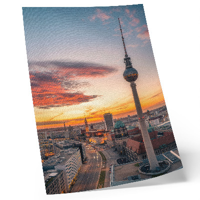 Wandposter City Tower bei Sonnenuntergang