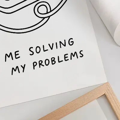 Leinwand Kunstdruck minimalistische Illustration mit Humor
