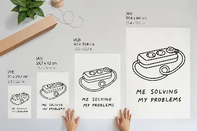 Leinwand Kunstdruck minimalistische Illustration mit Humor