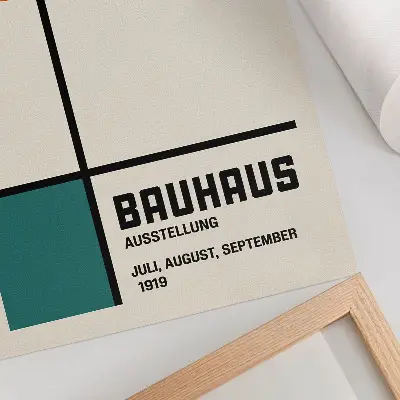 Kunstdruck auf Leinwand mit geometrischem Design in modernen Farben