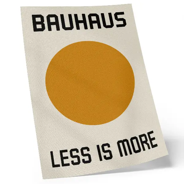 Poster Minimalistischer Kreis auf cremefarbenem Bauhaus-Hintergrund