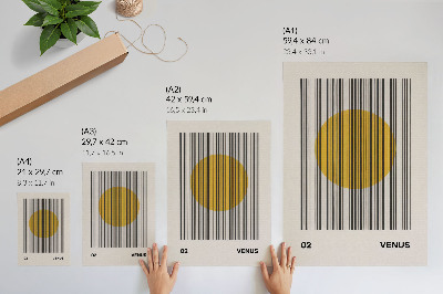 Poster Kontrastlinien gelber Kreis Op-Art