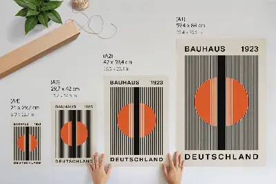 Kunstdruck auf Leinwand mit geometrischem Motiv im Schwarz-Orange-Kontrast