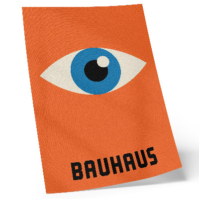 Poster Auge in geometrischen Formen auf orangefarbenem Hintergrund