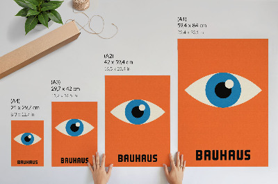 Poster Auge in geometrischen Formen auf orangefarbenem Hintergrund