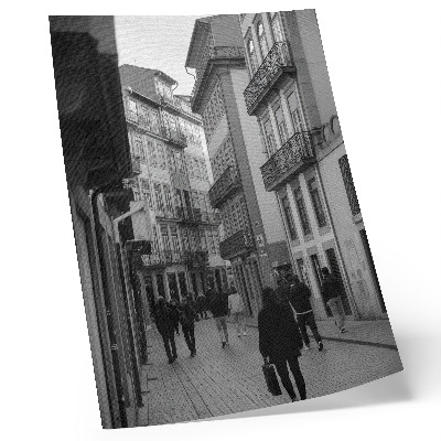 Kunstdruck leinwand Straßenarchitektur in Schwarz-Weiß, Menschen