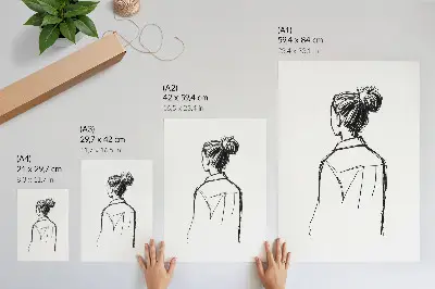 Poster minimalistische Silhouette in Schwarz-Weiß-Kontrast