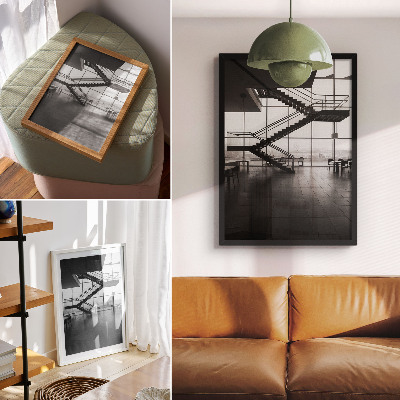 Poster Moderne Treppen, geometrische Eleganz