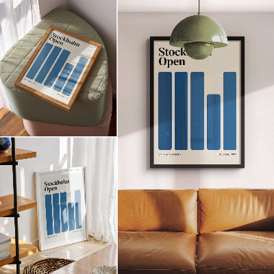 Kunstdruck leinwand Minimalistische Grafiken mit blauen Rechtecken