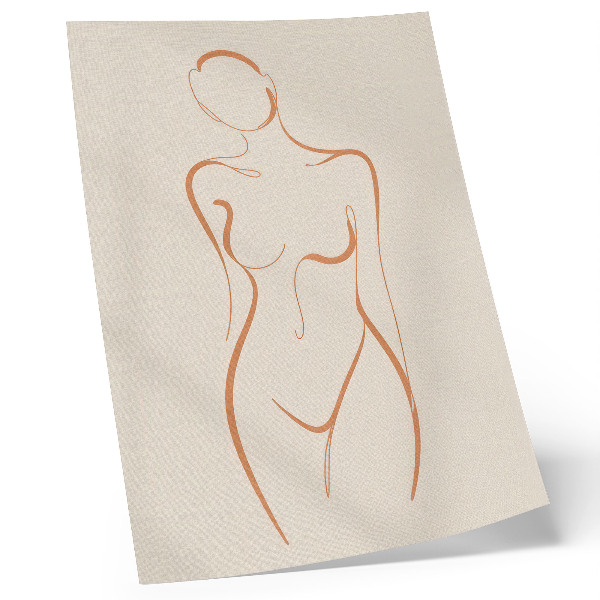 Wandposter Minimalistische Frauenumrisskomposition Eleganz