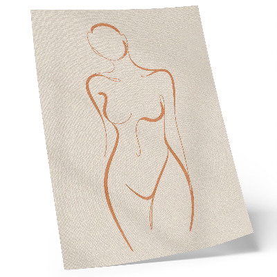 Wandposter Minimalistische Frauenumrisskomposition Eleganz
