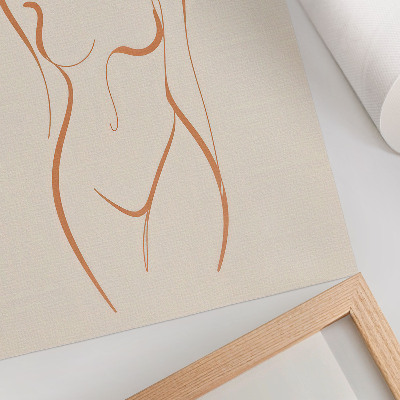 Wandposter Minimalistische Frauenumrisskomposition Eleganz