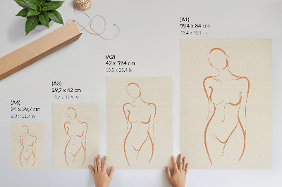 Wandposter Minimalistische Frauenumrisskomposition Eleganz