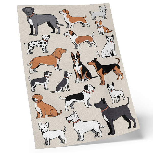 Wandposter Bunte Hunde voller Freude und Vielfalt