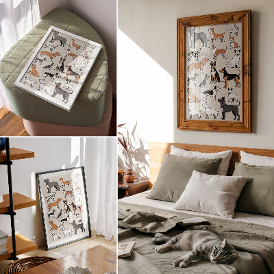 Wandposter Bunte Hunde voller Freude und Vielfalt