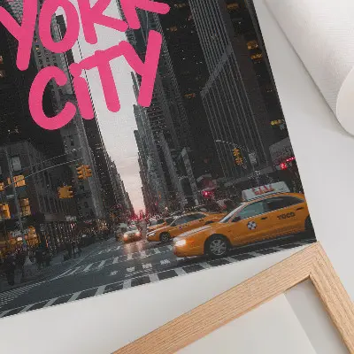Poster Wolkenkratzer mit Akzenten in Rosa