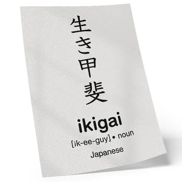 Poster mit japanischen Schriftzeichen in Schwarz und Weiß