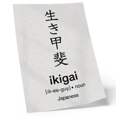 Poster mit japanischen Schriftzeichen in Schwarz und Weiß