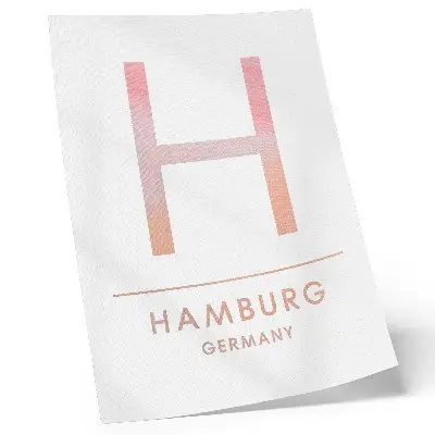 Wandposter minimalistischer Buchstabe H in modernen Pastelltönen