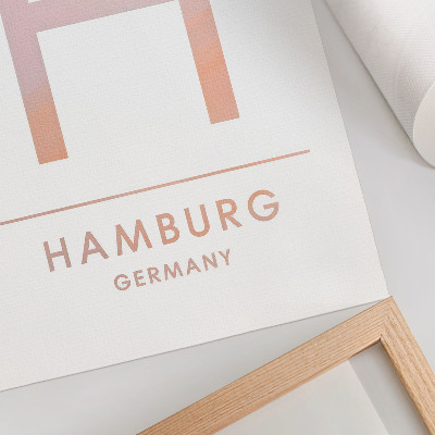 Wandposter Minimalistischer Buchstabe H, moderne Details, Pastelltöne